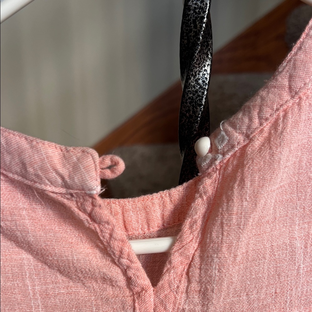 Peach Sleeveless Embroidered eyelet Top - Picture 6 of 6